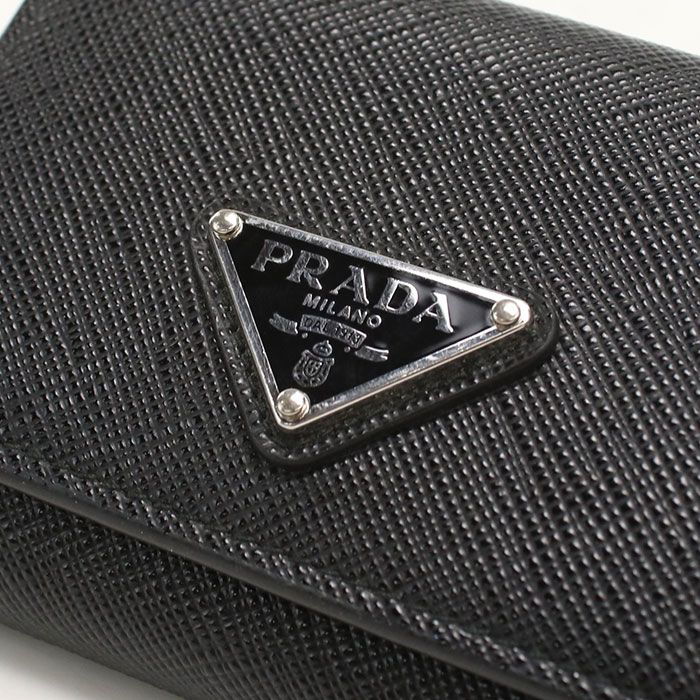 Prada Saffiano Triangle Trifold Wallet Leather — view 4