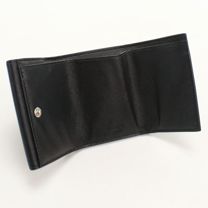 Prada Saffiano Triangle Trifold Wallet Leather — view 3