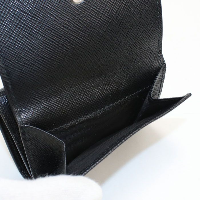 Prada Saffiano Triangle Trifold Wallet Leather — view 6