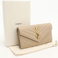 Saint Laurent Large Flap Wallet Cassandra Bifold Leather