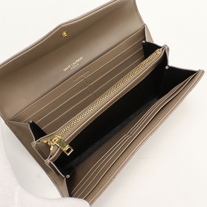 Saint Laurent Large Flap Wallet Cassandra Bifold Lambskin — view 3