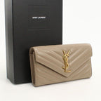 Saint Laurent Large Flap Wallet Cassandra Bifold Lambskin