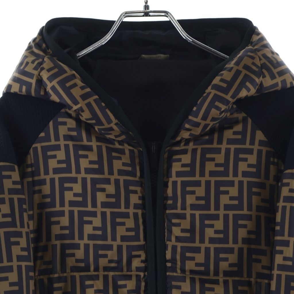 Fendi Zucca Down Jacket Brown Black 48 — view 3