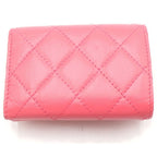 Chanel Quilted 2.55 Small Lambskin Flap Wallet Compact Trifold Pink — view 2