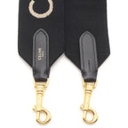 Celine Short Strap Shaw Shoulder Jacquard Logo Gold Black — view 3