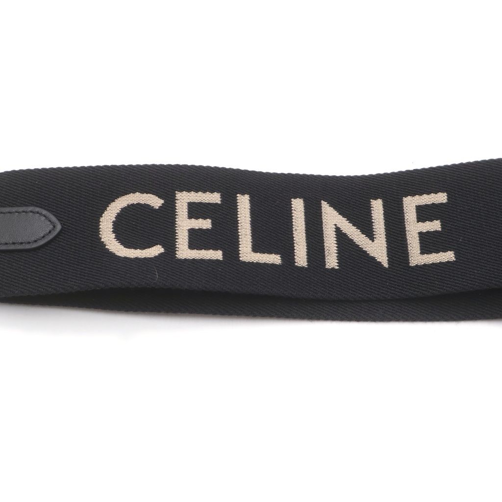Celine Short Strap Shaw Shoulder Jacquard Logo Gold Black — view 2