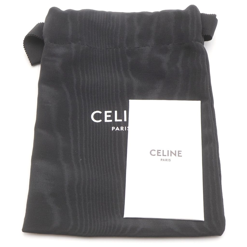 Celine Short Strap Shaw Shoulder Jacquard Logo Gold Black — view 6