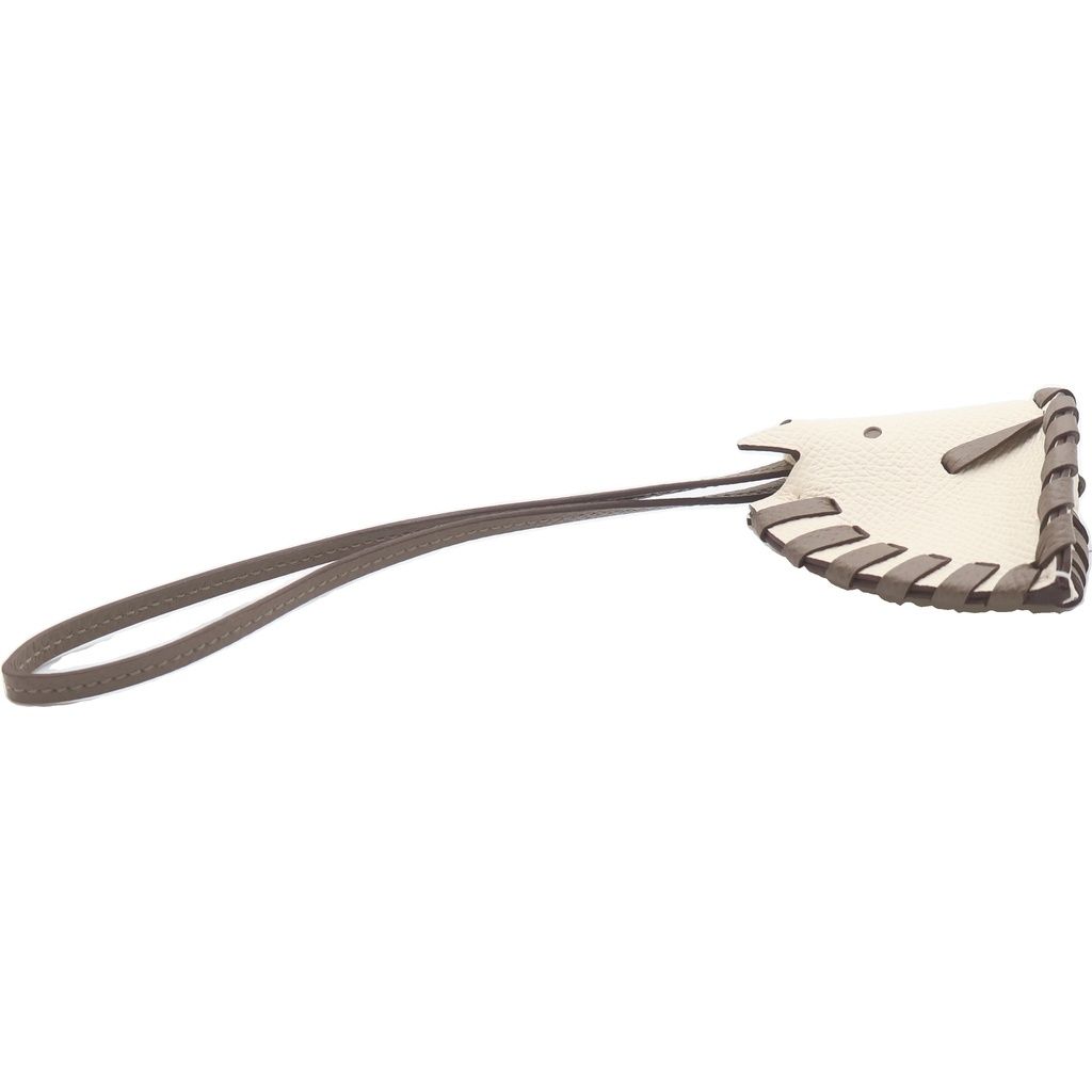 Hermes Cheval Tresse Bag Charm Nata Etoupe Ivory — view 3