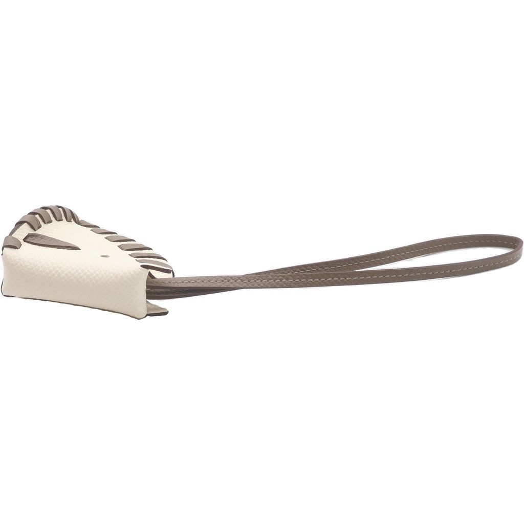 Hermes Cheval Tresse Bag Charm Nata Etoupe Ivory — view 4