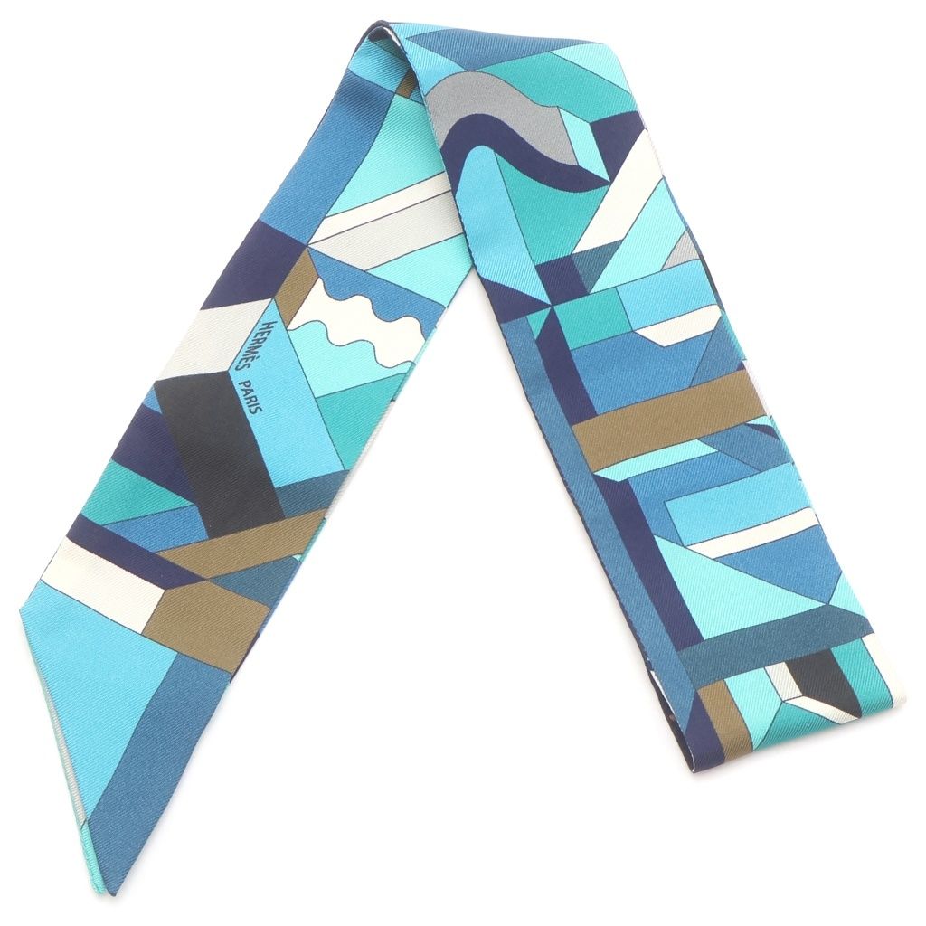 Hermes Silk Twill Scarf Blue — view 2