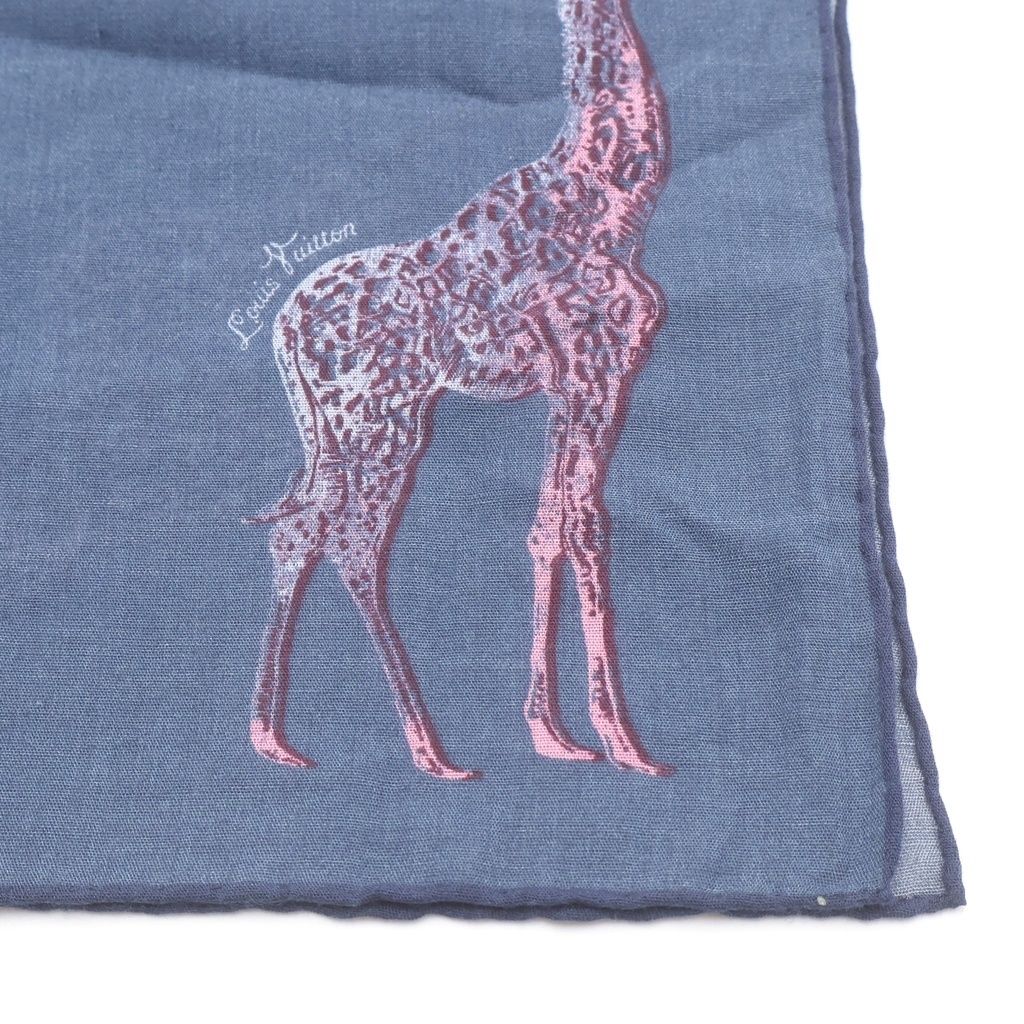 Louis Vuitton Chapman Brazza Zukirin Total Pattern Silk Mixed Scarf Blue — view 4