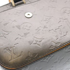 Louis Vuitton Monogram Matte Shelton Handbag Metallic Gray Leather Silver — view 6