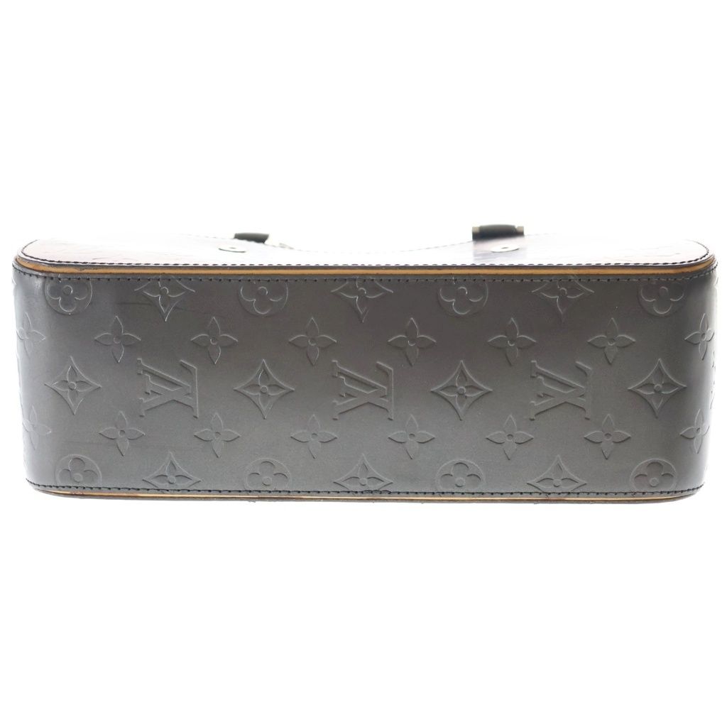Louis Vuitton Monogram Matte Shelton Handbag Metallic Gray Leather Silver — view 4