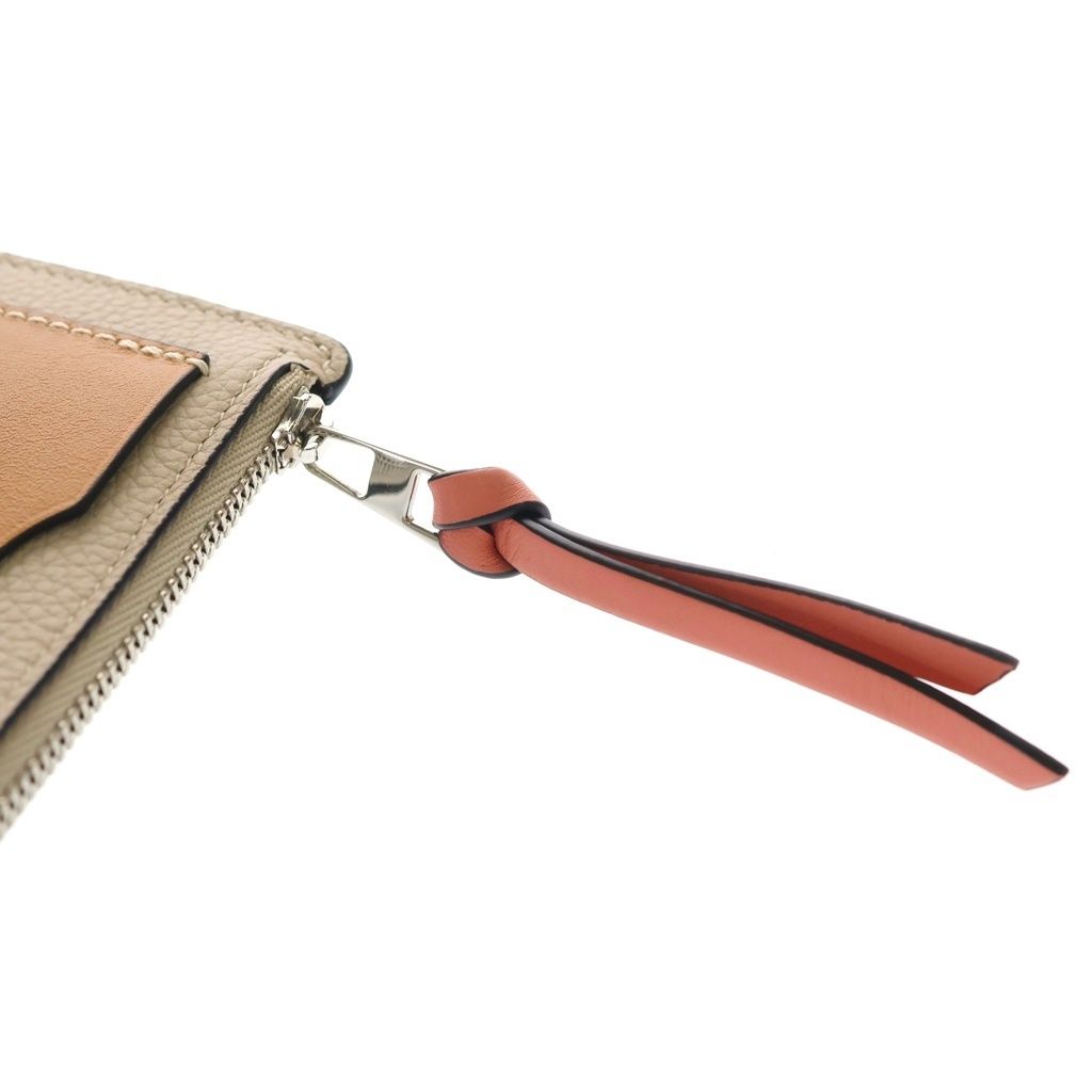 Loewe Anagram Leather Fragment Case Card Coin Bicolor Beige Brown — view 5