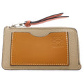 Loewe Anagram Leather Fragment Case Card Coin Bicolor Beige Brown