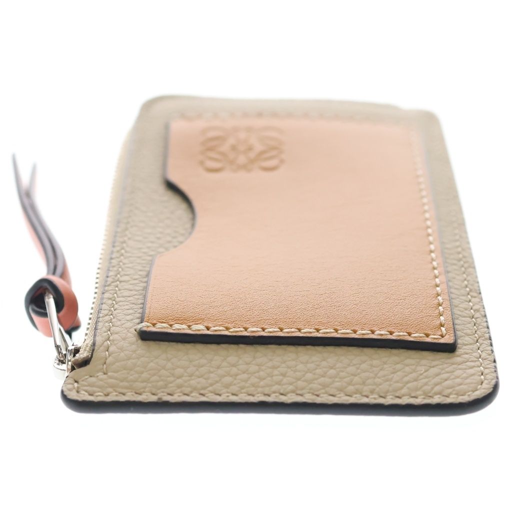 Loewe Anagram Leather Fragment Case Card Coin Bicolor Beige Brown — view 3