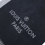 Louis Vuitton Echarpe Nowa le City Alps Logo Patch Fringe Scarf Shawl Black — view 3