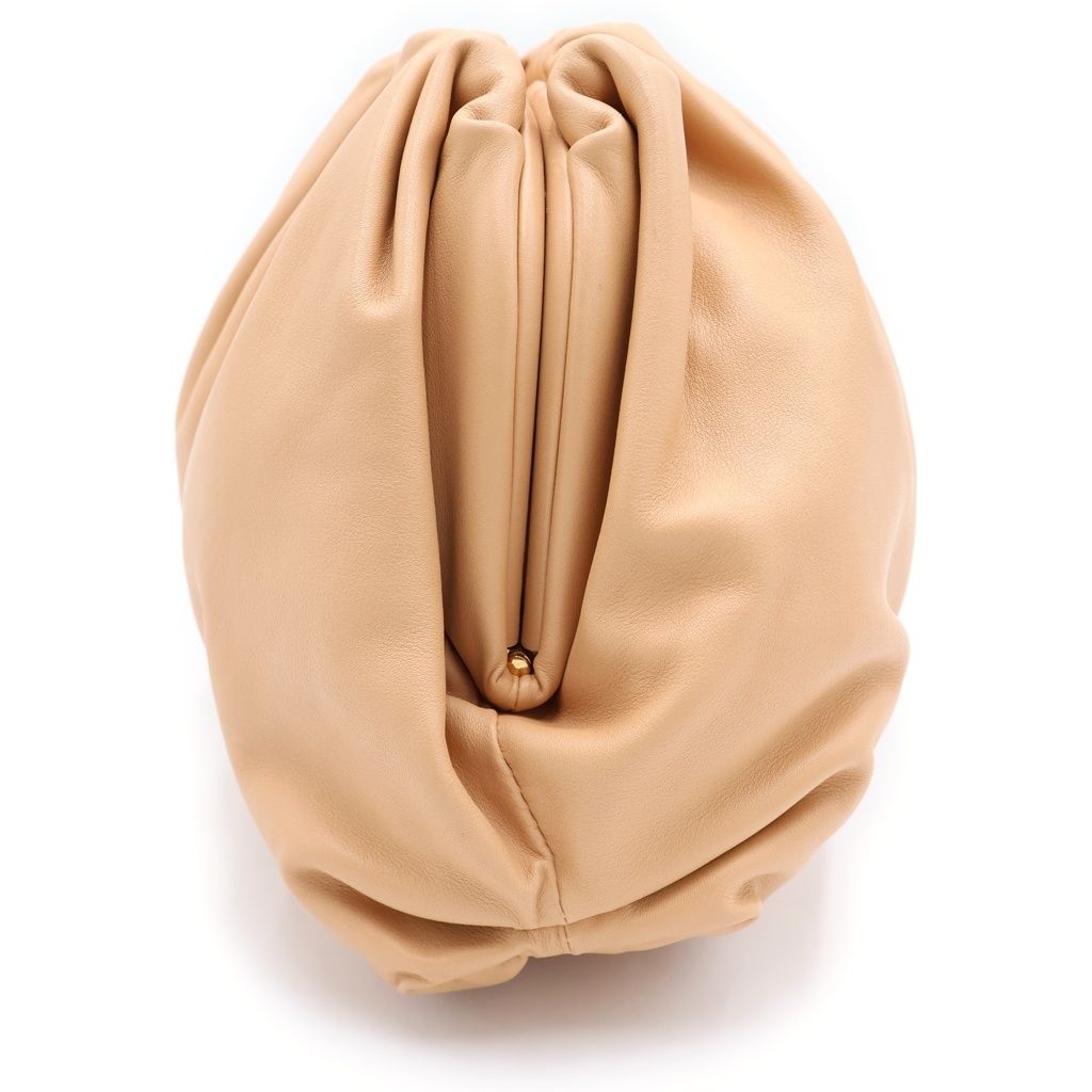 Bottega Veneta Ti-n Pouch Clutch Beige Leather — view 3