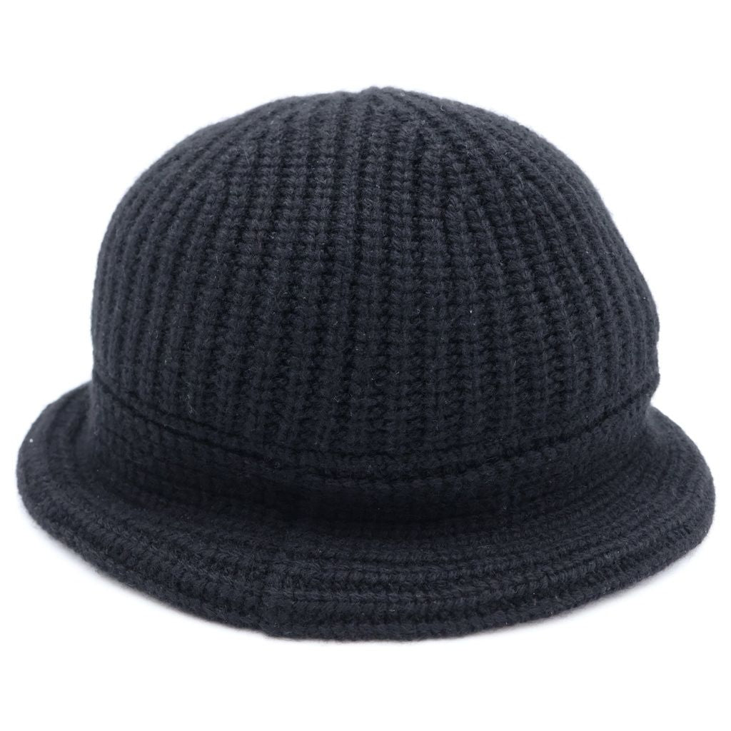 Celine Triomphe Cashmere Crochet Bucket Hat Black — view 2