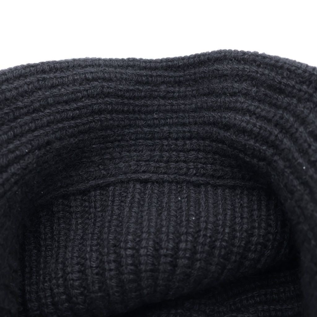 Celine Triomphe Cashmere Crochet Bucket Hat Black — view 6