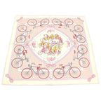 Hermes Petit Carre les Becanes Silk Scarf Ivory
