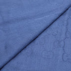 Gucci GG All Over Pattern Wool Silk Fringe Shawl Scarf Blue — view 4