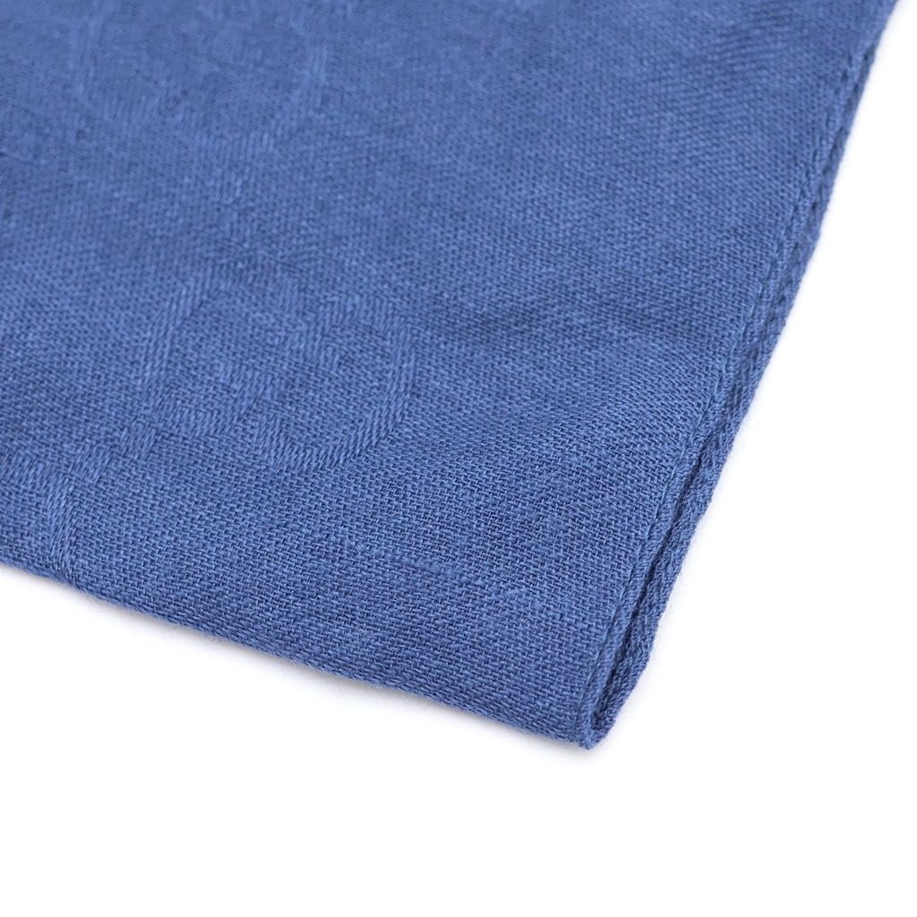 Gucci GG All Over Pattern Wool Silk Fringe Shawl Scarf Blue — view 5