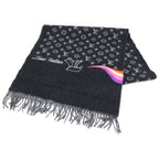 Louis Vuitton Monogram Logo Embroidery LV Bead Decoration Cashmere Fringe Shawl