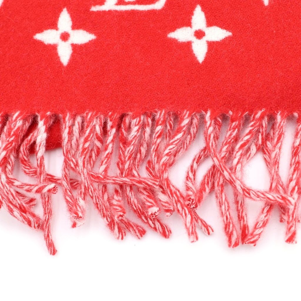 Louis Vuitton Supreme Monogram Scarf Cashmere Blend Total Pattern Fringe Shawl — view 2