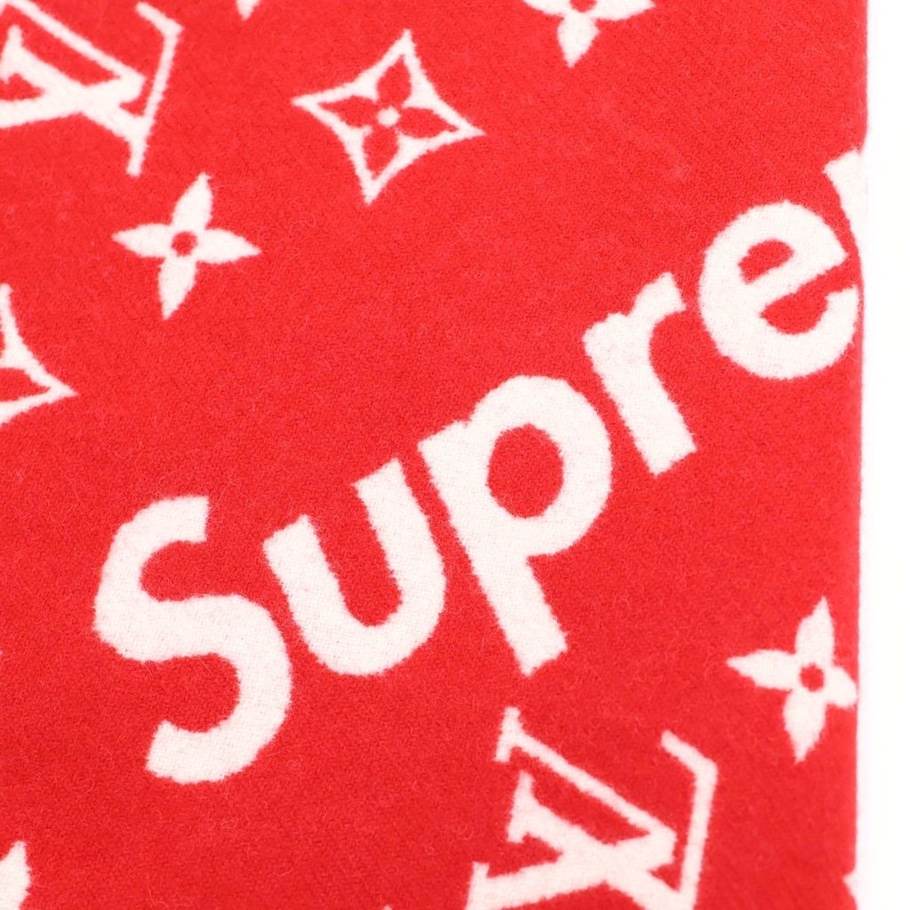 Louis Vuitton Supreme Monogram Scarf Cashmere Blend Total Pattern Fringe Shawl — view 3