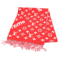 Louis Vuitton Supreme Monogram Scarf Cashmere Blend Total Pattern Fringe Shawl