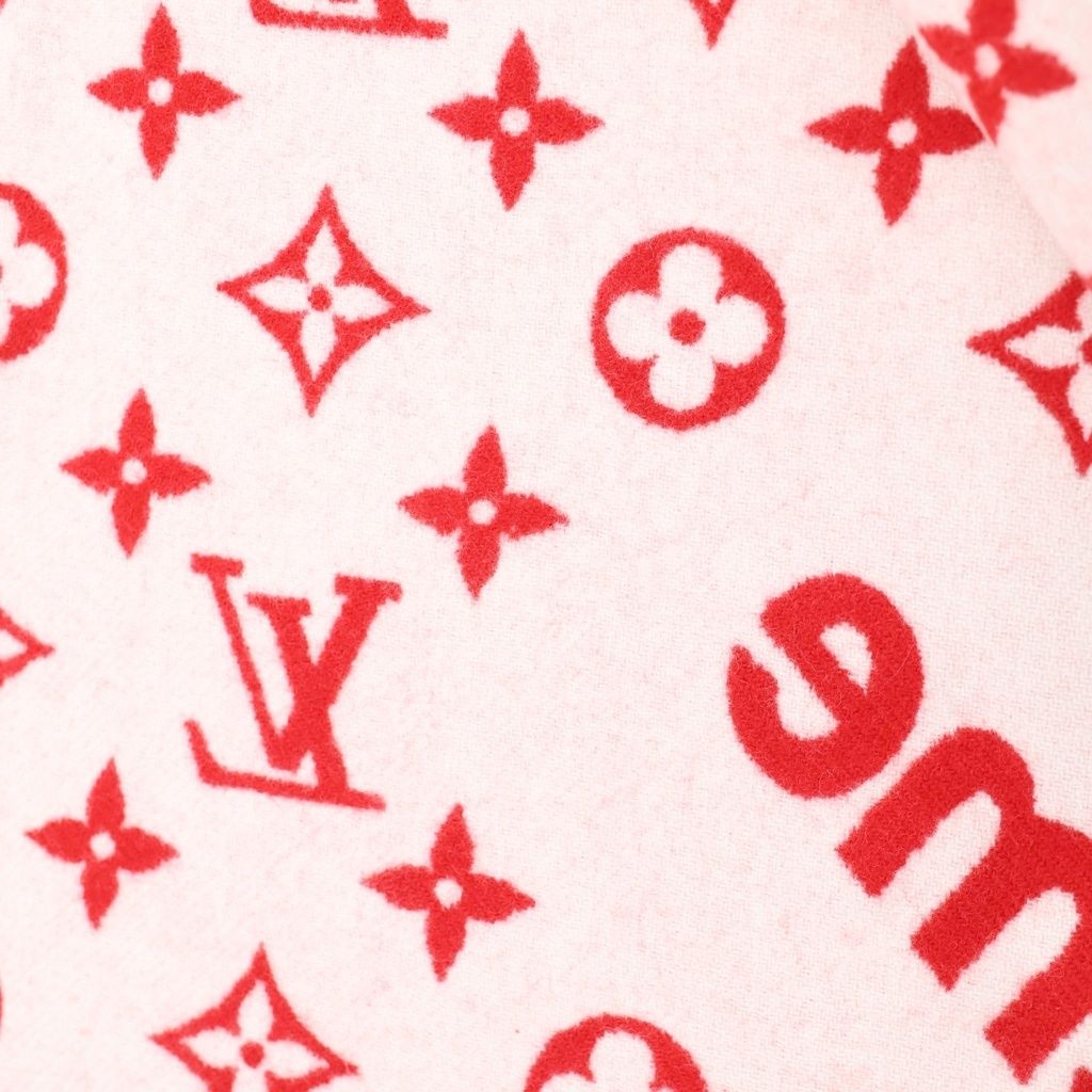 Louis Vuitton Supreme Monogram Scarf Cashmere Blend Total Pattern Fringe Shawl — view 4