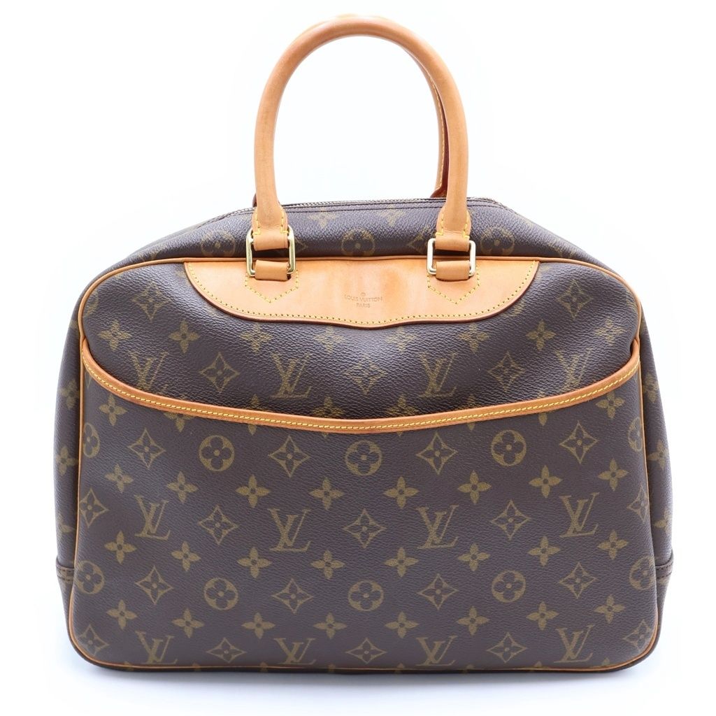 Louis Vuitton Monogram Deauville Leather Handbag Brown