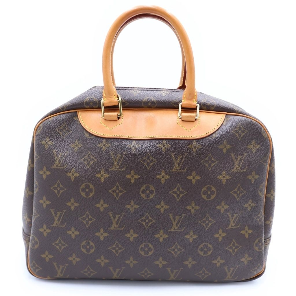 Louis Vuitton Monogram Deauville Leather Handbag Brown