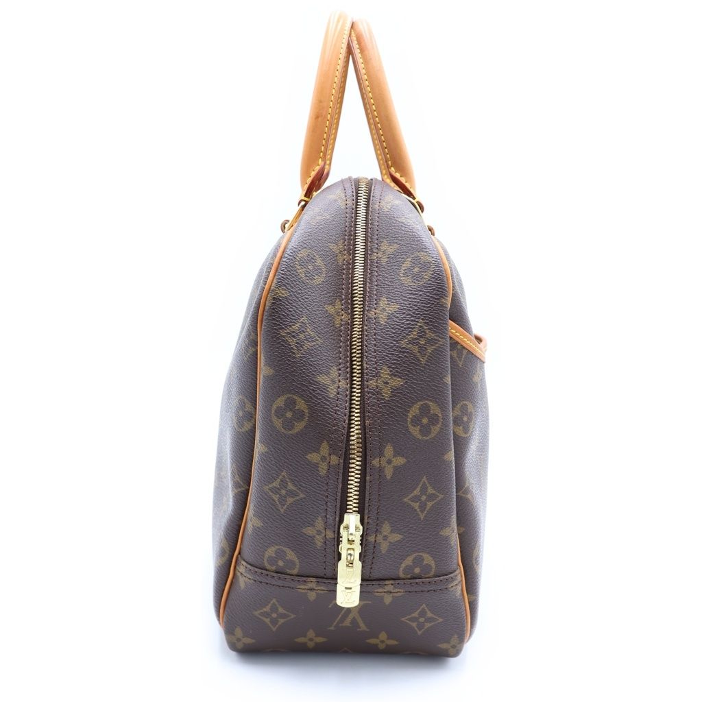Louis Vuitton Monogram Deauville Leather Handbag Brown