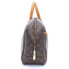 Louis Vuitton Monogram Deauville Leather Handbag Brown