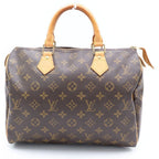 Louis Vuitton Monogram Speedy 30 Leather Handbag Brown
