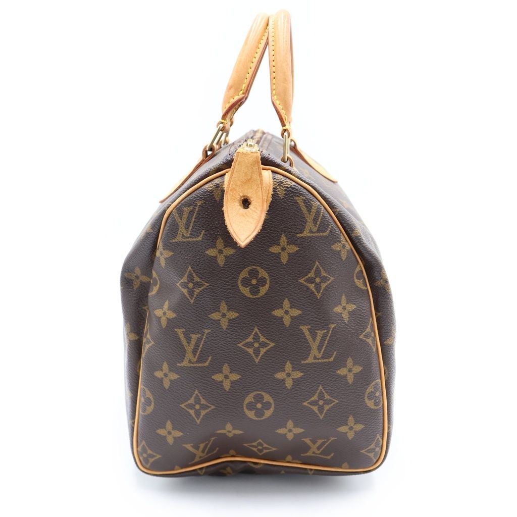 Louis Vuitton Monogram Speedy 30 Leather Handbag Brown — view 3