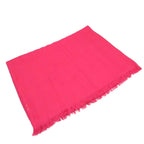 Hermes New Libris Large Shawl Scarf Fringe Logo Pink