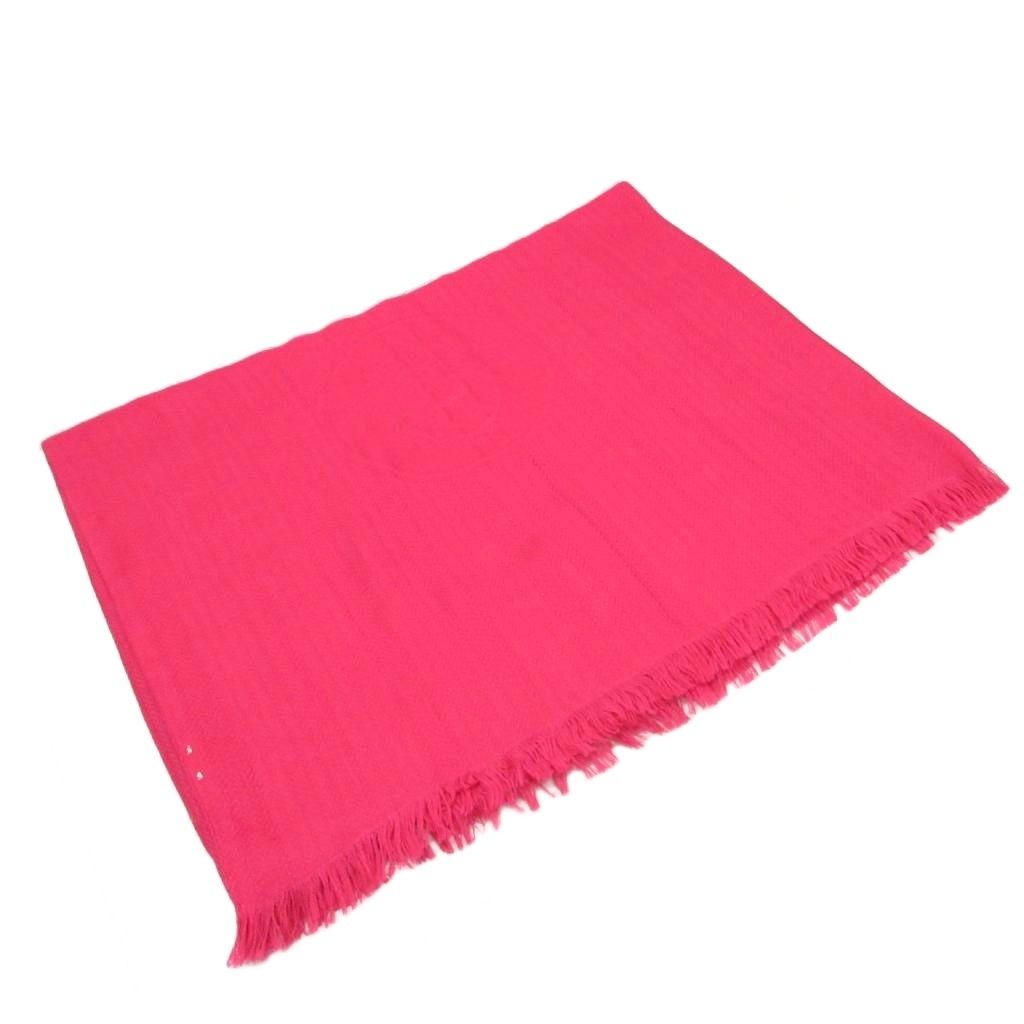 Hermes New Libris Large Shawl Scarf Fringe Logo Pink