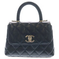 Chanel Coco Handle Xxs 2-Way Chain Shoulder Bag Black Caviar Leather Gold