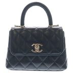 Chanel Coco Handle Xxs 2-Way Chain Shoulder Bag Black Caviar Leather Gold