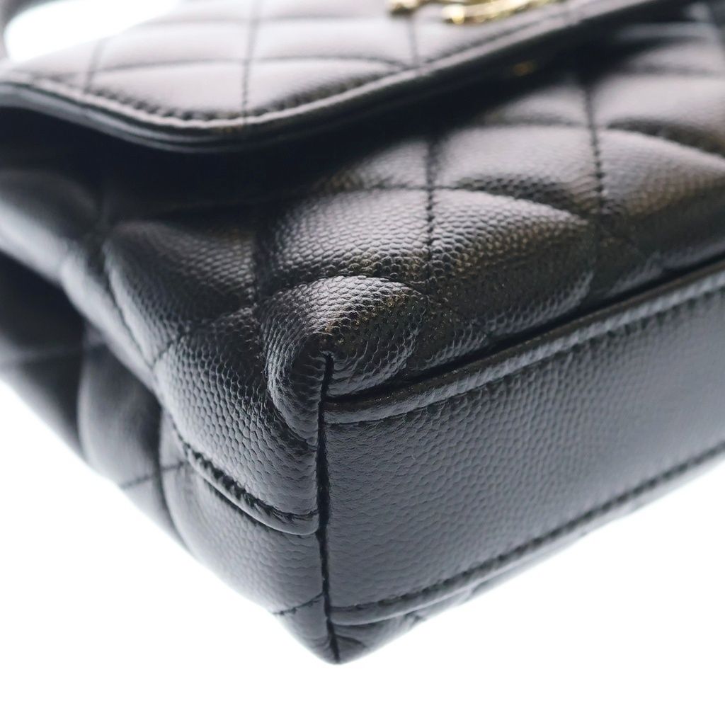 Chanel Coco Handle Xxs 2-Way Chain Shoulder Bag Black Caviar Leather Gold — view 5