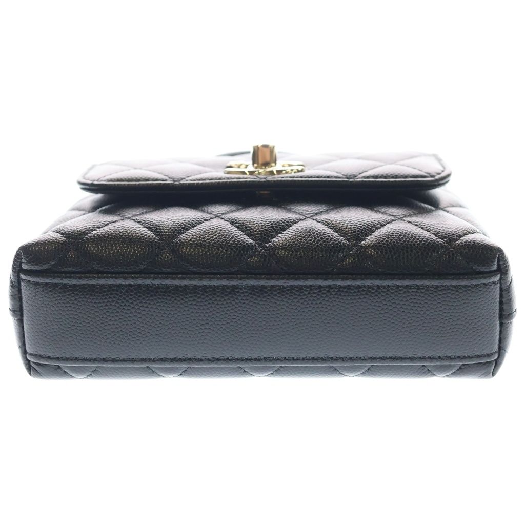 Chanel Coco Handle Xxs 2-Way Chain Shoulder Bag Black Caviar Leather Gold — view 4