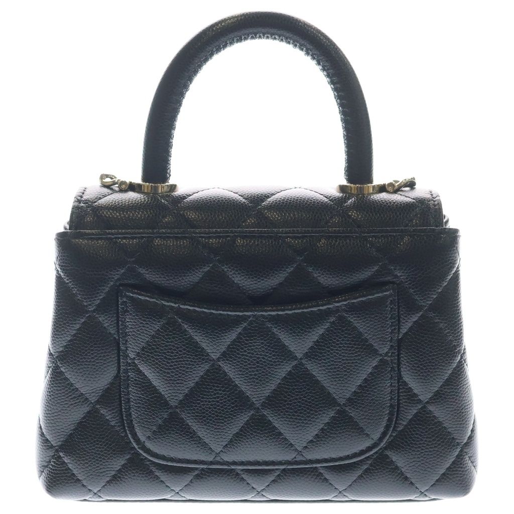Chanel Coco Handle Xxs 2-Way Chain Shoulder Bag Black Caviar Leather Gold — view 2