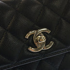 Chanel Coco Handle Xxs 2-Way Chain Shoulder Bag Black Caviar Leather Gold — view 6