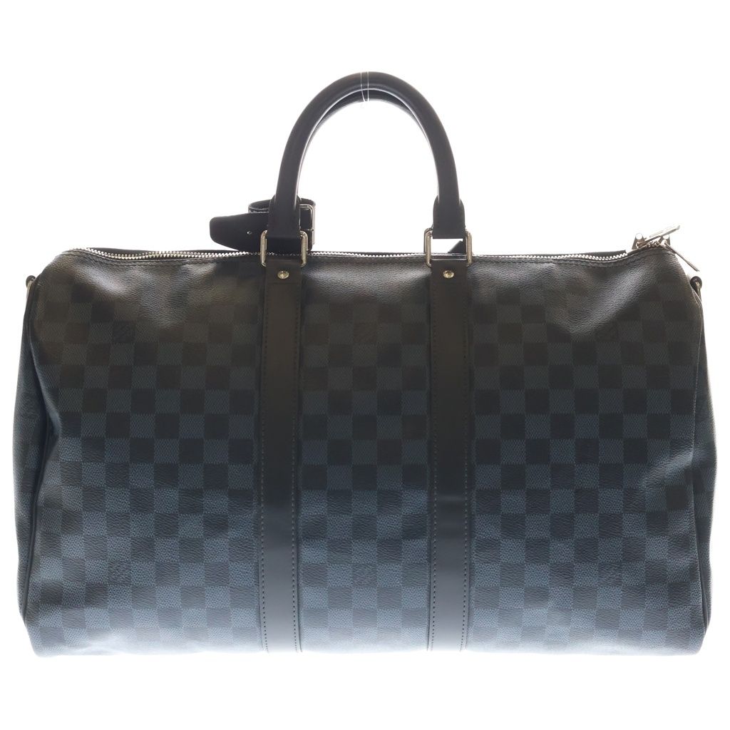 Louis Vuitton Damier Cobalt Keepall Bandouliere 2-Way Boston Bag Navy Leather — view 2