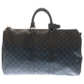 Louis Vuitton Damier Cobalt Keepall Bandouliere 2-Way Boston Bag Navy Leather