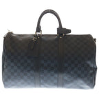 Louis Vuitton Damier Cobalt Keepall Bandouliere 2-Way Boston Bag Navy Leather