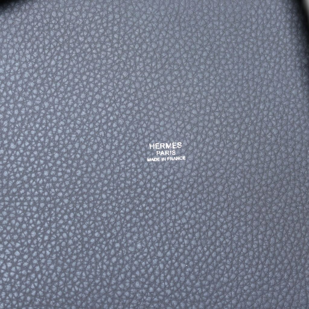 Hermes Picotin Lock MM Taurillon Clemence Silver Handbag Etoupe — view 7